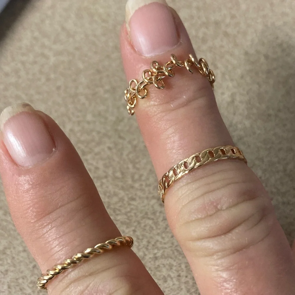 4/$20 bundle and save Gold Rope Chain Bracelet with Matching Gold Rings